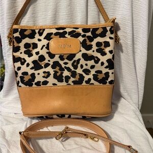 Jon Hart Design Letita Leopard and Tan Shoulder Bag